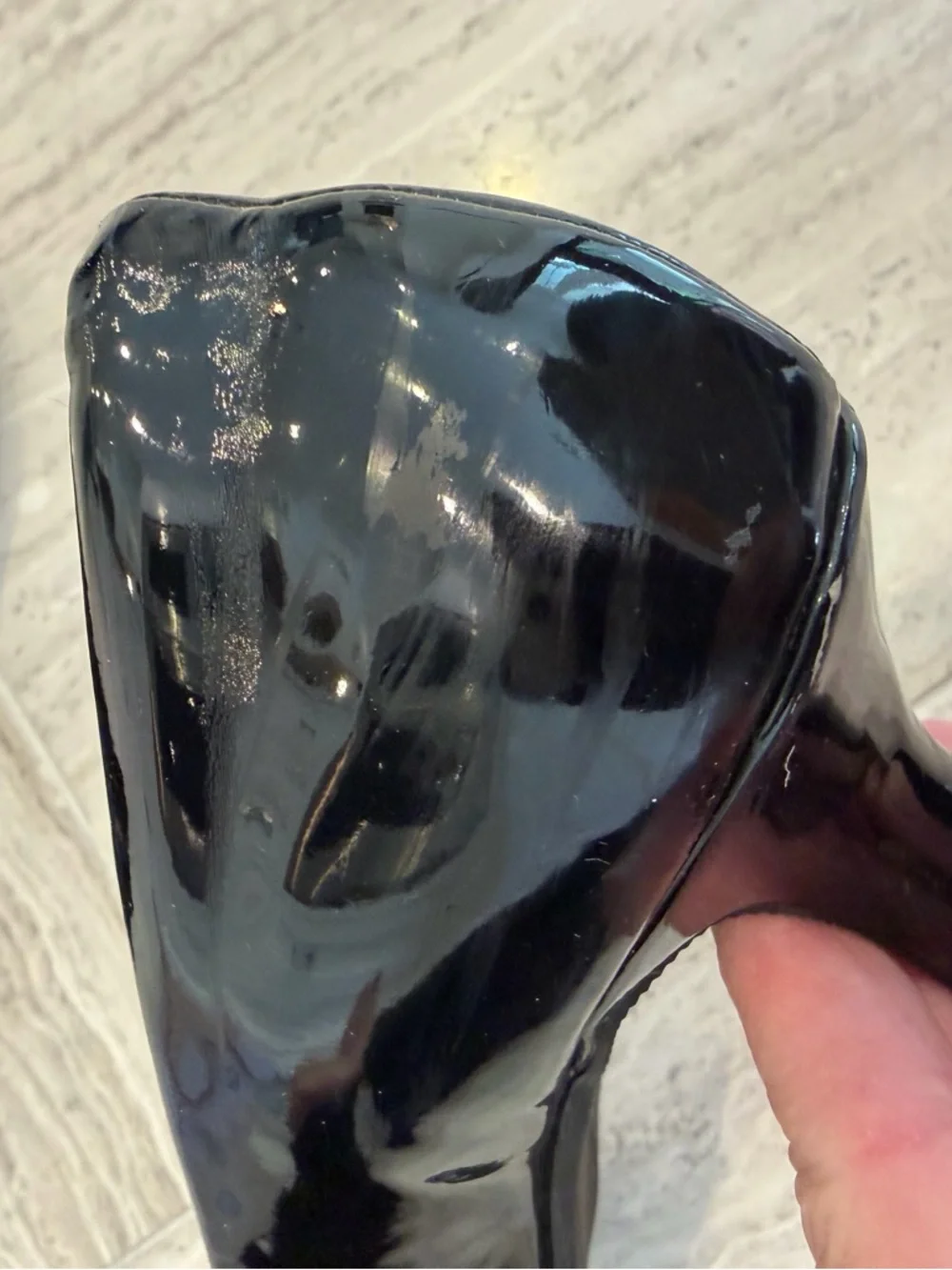Girls Amiana Black Patent Leather Heel Dress Shoes Size 33